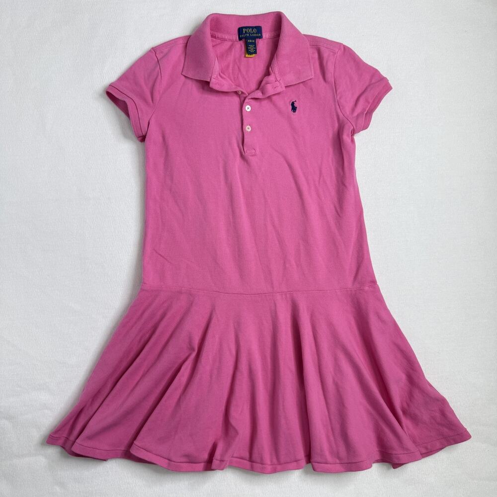 Polo Ralph Lauren Dress Girls Medium 8-10 Pink Short Sleeve Polo Skater